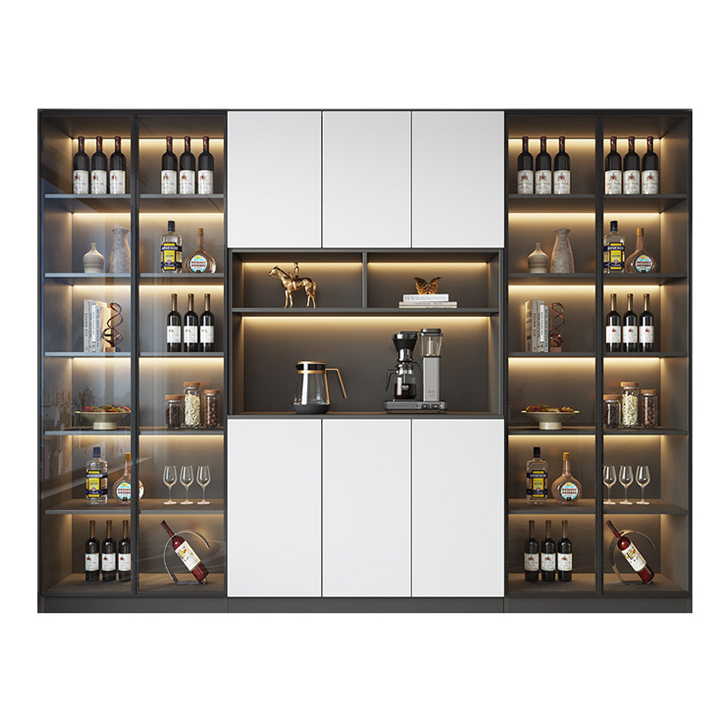 Modern Glass Adjustable Shelving Doors Wood Sideboard Cabinet with Cabinets and Drawers