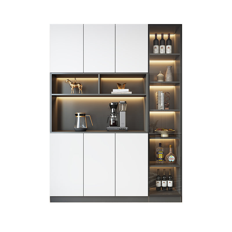 Modern Glass Adjustable Shelving Doors Wood Sideboard Cabinet with Cabinets and Drawers