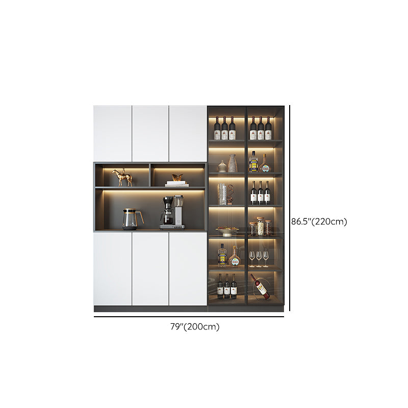 Modern Glass Adjustable Shelving Doors Wood Sideboard Cabinet with Cabinets and Drawers