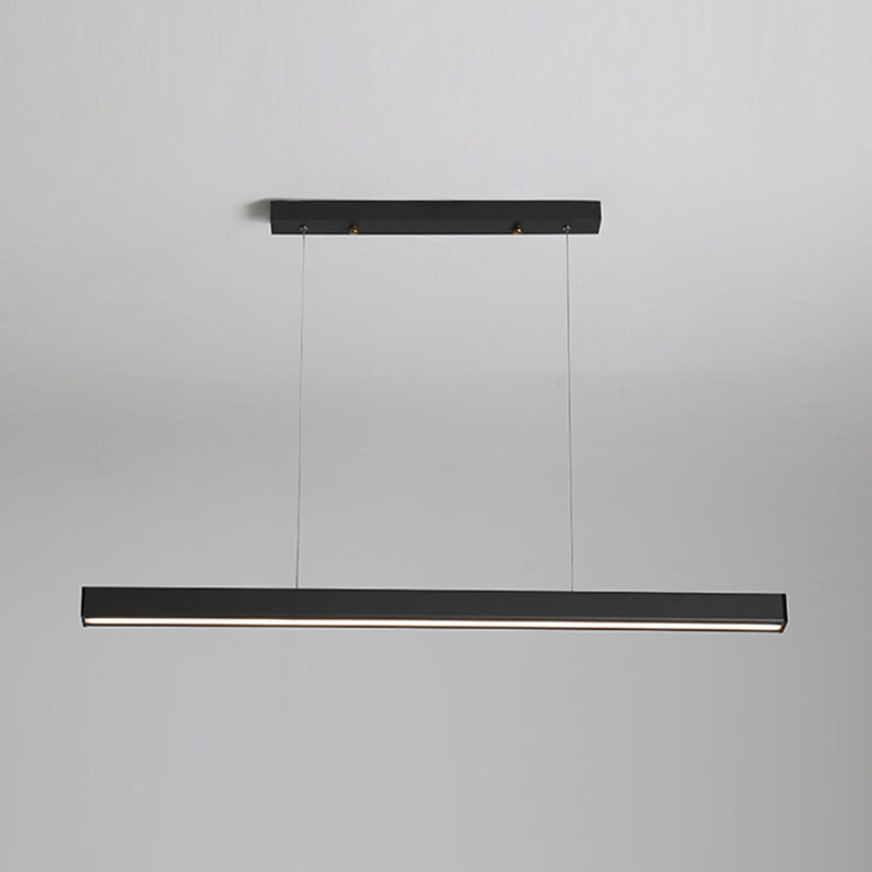 Linear Island Lighting Contemporary Metal 1 Light in Black for Dining Room