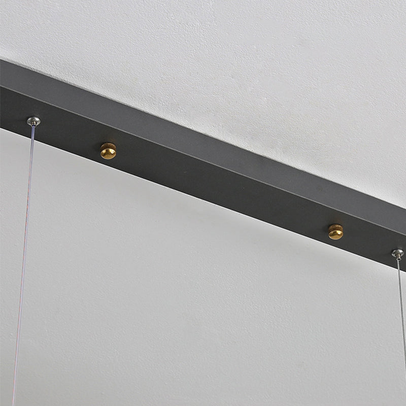 Linear Island Lighting Contemporary Metal 1 Light in Black for Dining Room