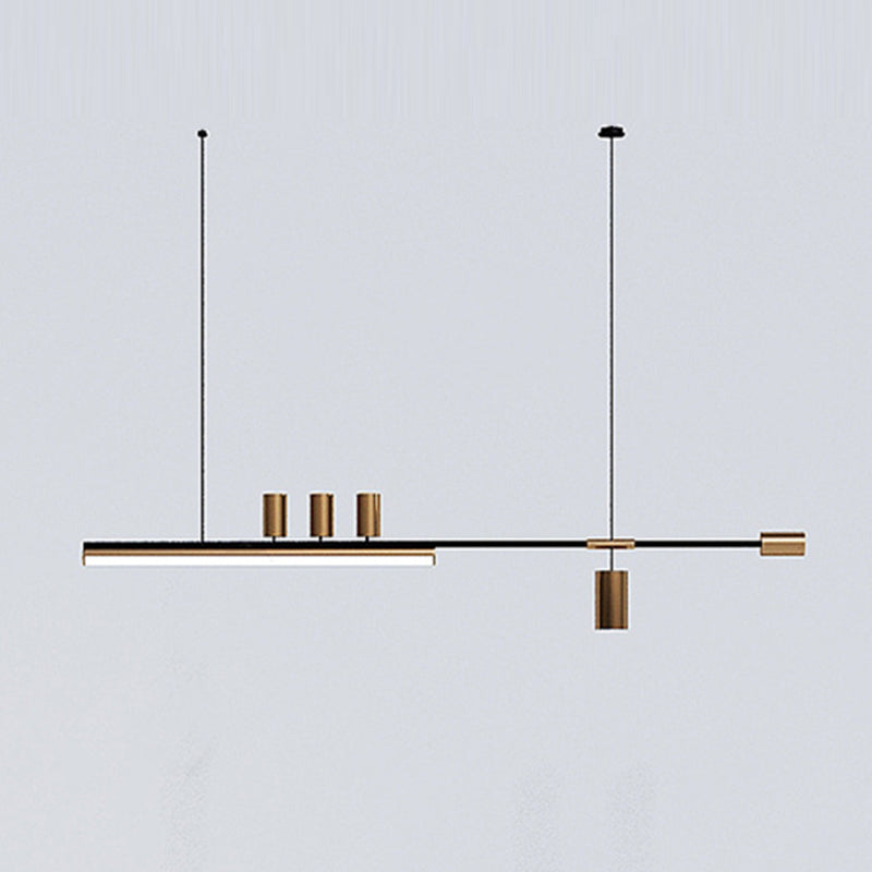 Metal Contemporary Linear Shape Pendant Light with Plastic Shade for Living Room