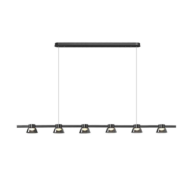 Linear Contemporary Glass Multi Lights Island Light in Black