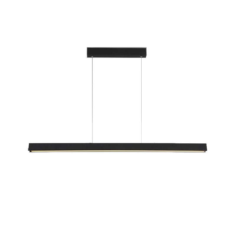 1 Light Linear Island Pendant Light Contemporary Metal in Black