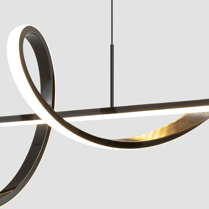 Metal Contemporary Linear Shape Pendant Light with Silicone Shade for Living Room