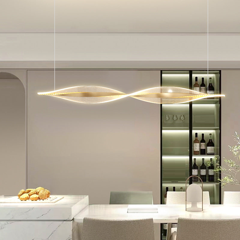 1 Light Acrylic Geometric Island Lighting Modern for Dining Room