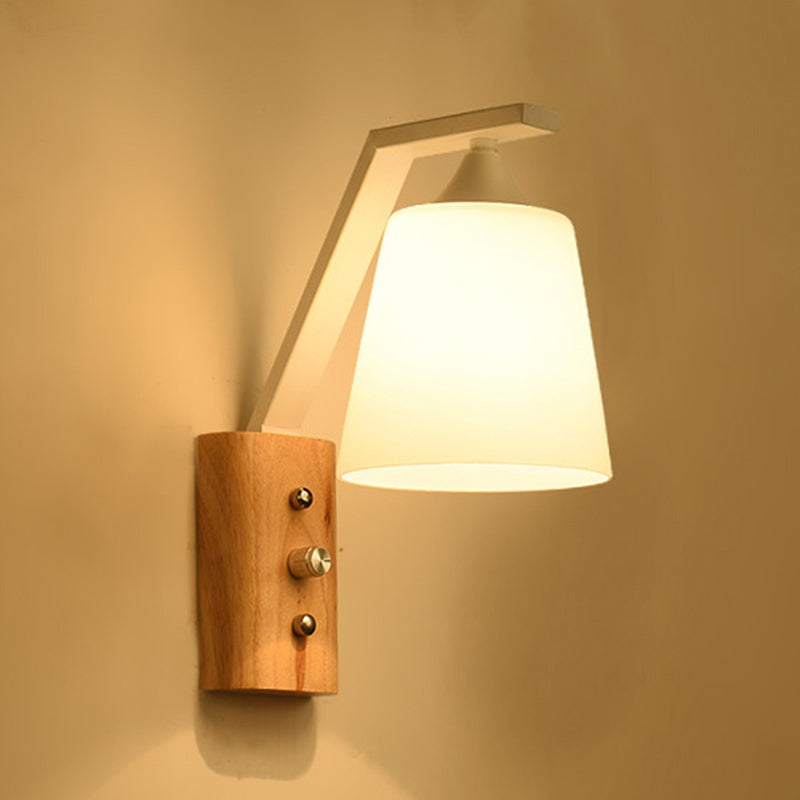 1 Light Simple Geometric Glass Wall Light Fixtures for Bedroom