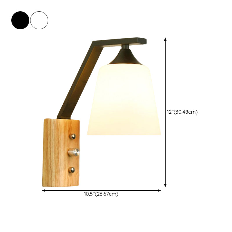 1 Light Simple Geometric Glass Wall Light Fixtures for Bedroom