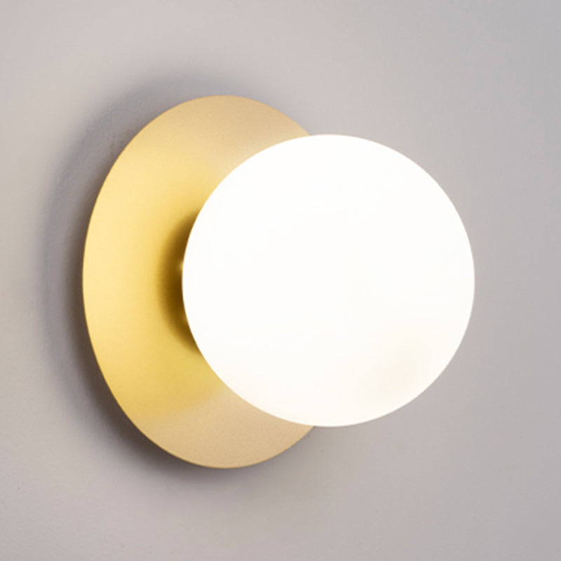1-Light Wall Mount Light Spherical with Glass Shade for Living Room