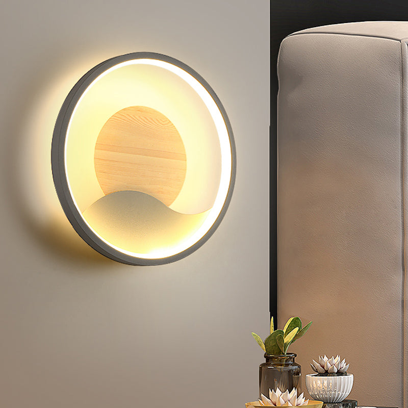 Modern Style Wall Mount Light LED Round Shape with Silica Gel Shade for Bedroom