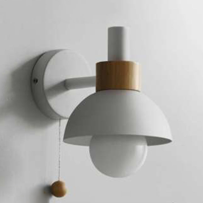1 Light Dome Wall Sconce Lights Minimalist Metal for Bedroom