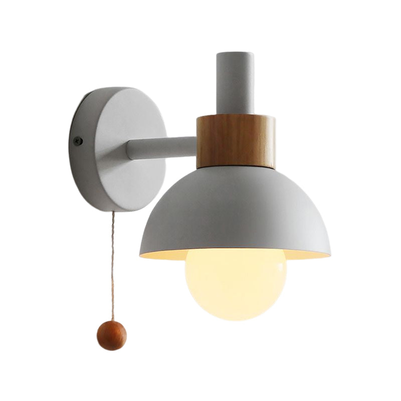 1 Light Dome Wall Sconce Lights Minimalist Metal for Bedroom