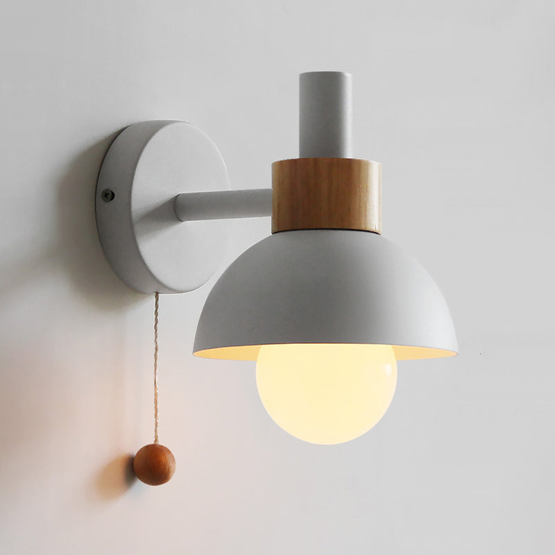 1 Light Dome Wall Sconce Lights Minimalist Metal for Bedroom