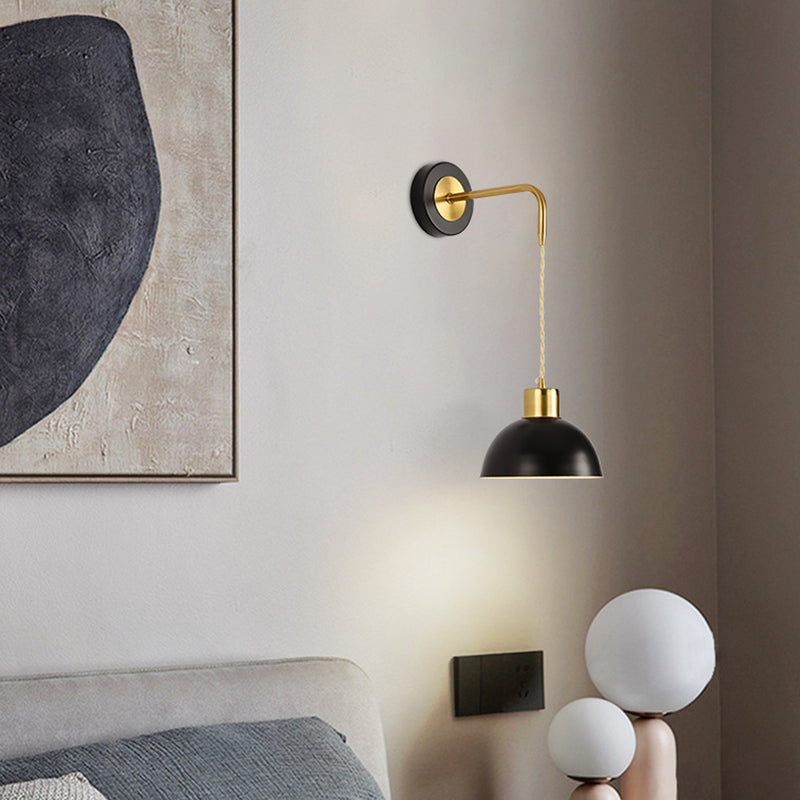 Metal Dome Simple 1 Light Wall Mounted Light Fixture for Bedroom
