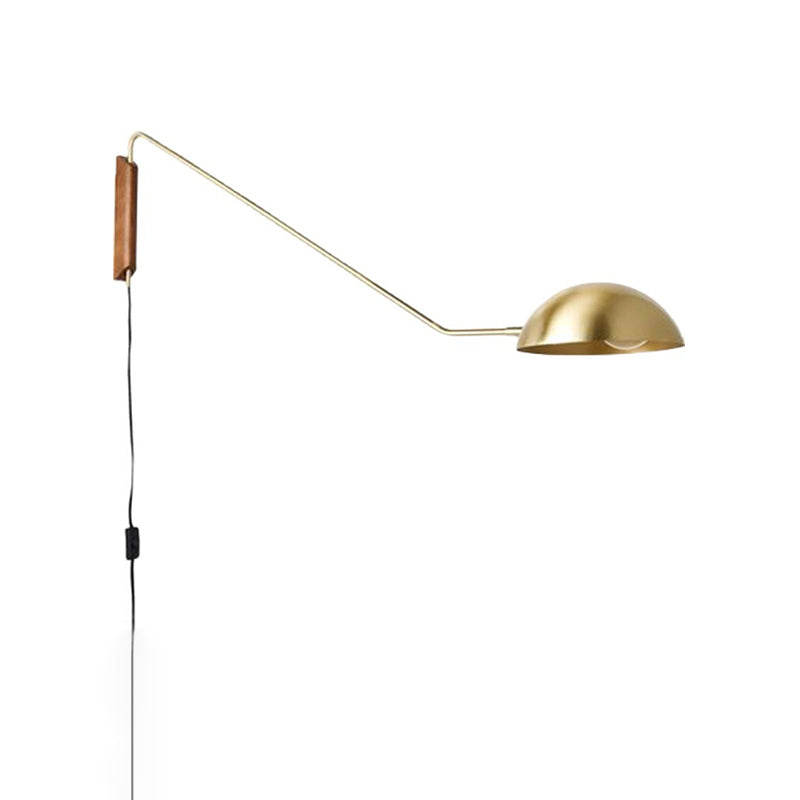1 Light Dome Wall Light Fixture Simplicity Metal for Bedroom