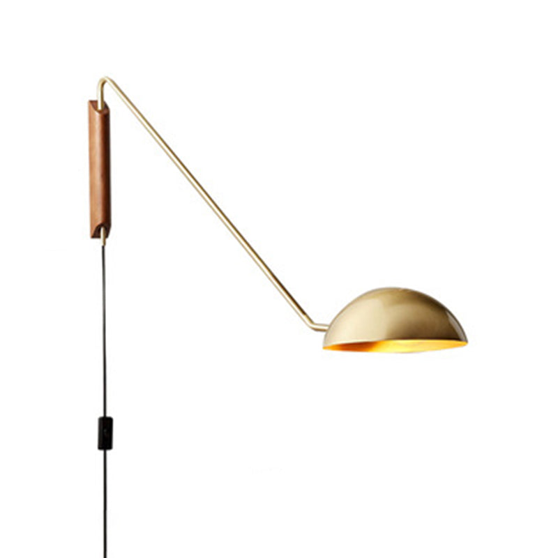 1 Light Dome Wall Light Fixture Simplicity Metal for Bedroom