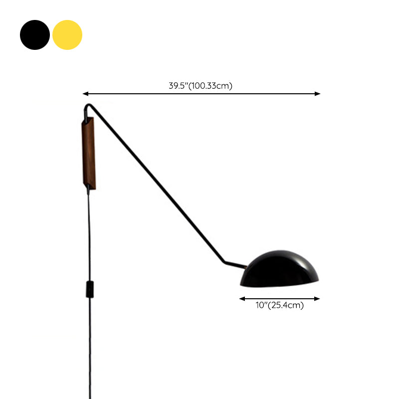 1 Light Dome Wall Light Fixture Simplicity Metal for Bedroom