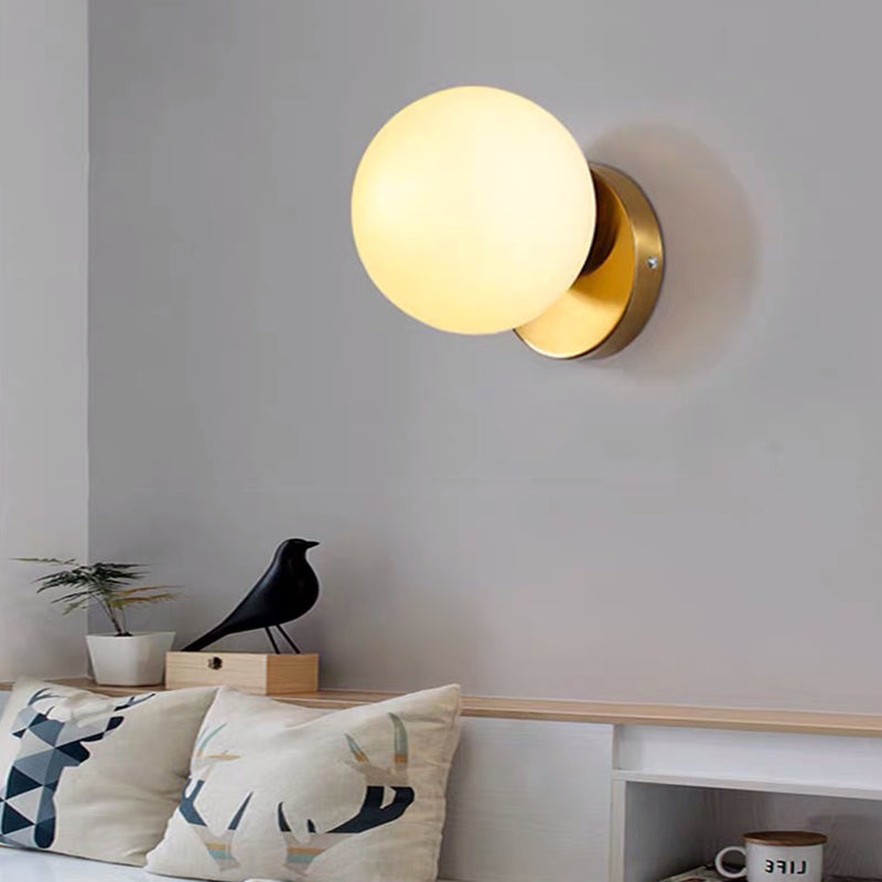 1 Light Global Simplicity Glass Wall Sconce in Gold for Bedroom