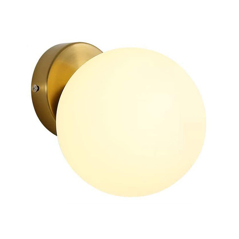 1 Light Global Simplicity Glass Wall Sconce in Gold for Bedroom