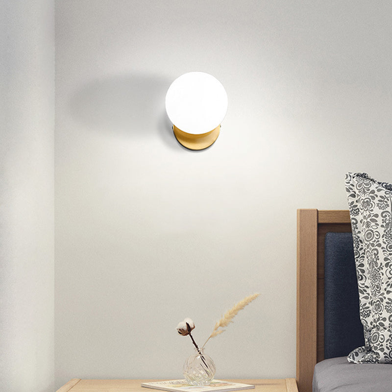 1 Light Global Simplicity Glass Wall Sconce in Gold for Bedroom
