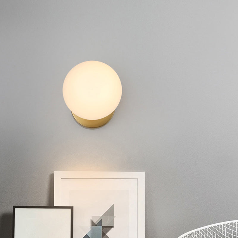 1 Light Global Simplicity Glass Wall Sconce in Gold for Bedroom