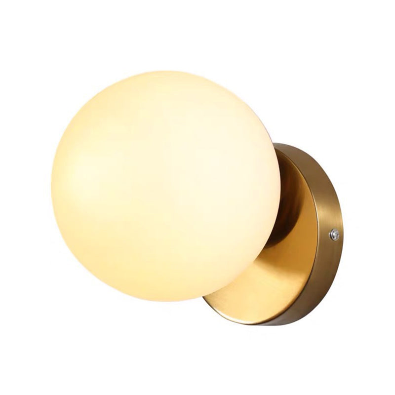 1 Light Global Simplicity Glass Wall Sconce in Gold for Bedroom