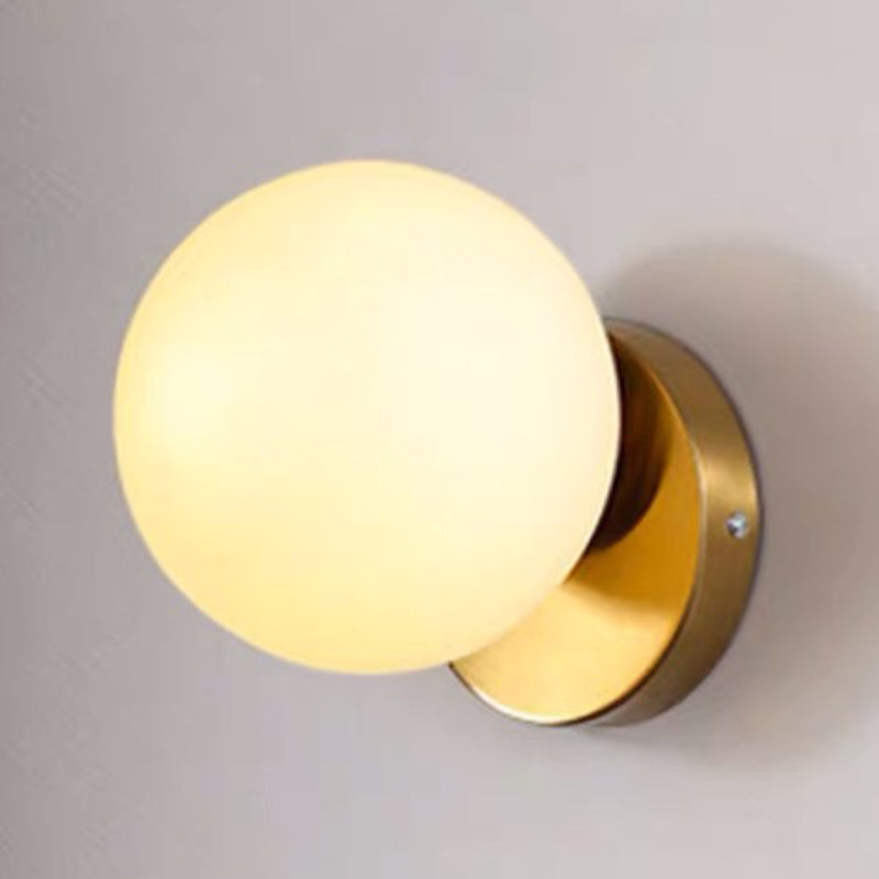 1 Light Global Simplicity Glass Wall Sconce in Gold for Bedroom