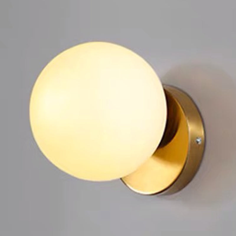 1 Light Global Simplicity Glass Wall Sconce in Gold for Bedroom