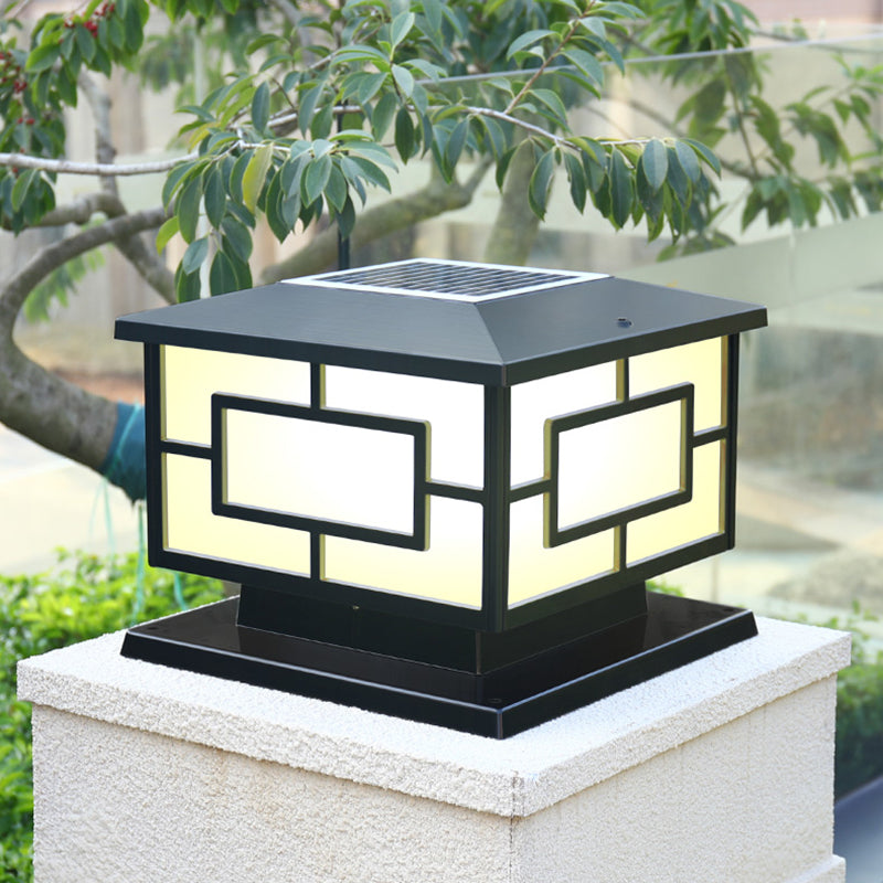 Modern Simple LED Solar Lighting Fixture with Acrylic Shade for Garden