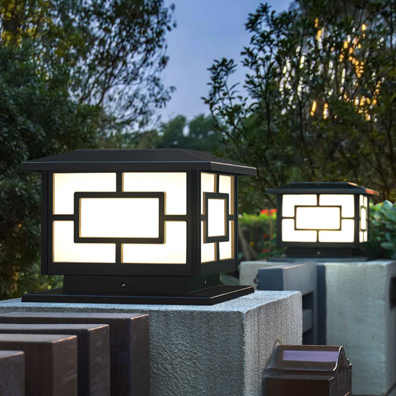 Modern Simple LED Solar Lighting Fixture with Acrylic Shade for Garden