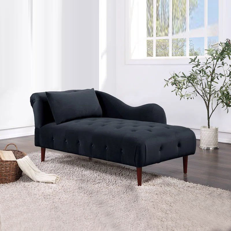 Traditional One Armed Chaise Flared Arms with Legs for Living Room
