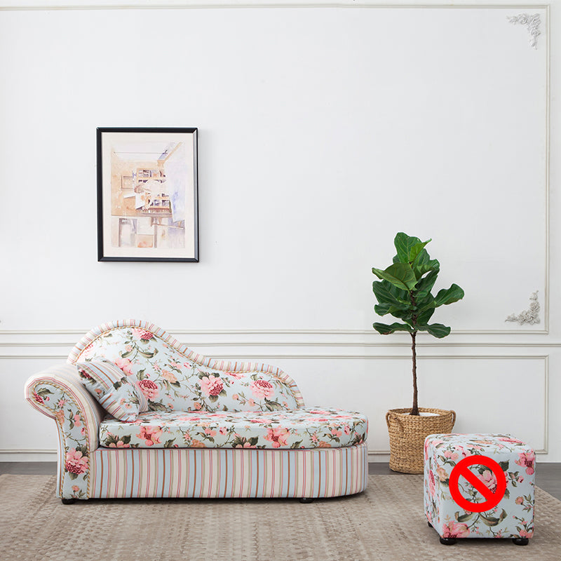 Contemporary One Armed Wooden Chaise Flared Arms for Living Room