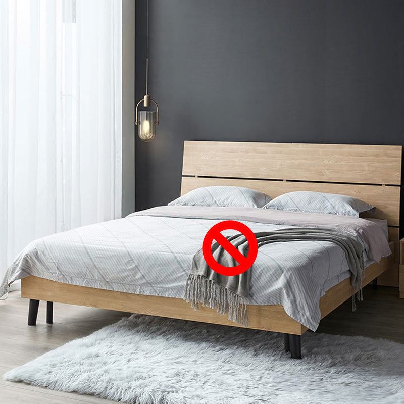 42.12" High Standard Bed with Headboard Mattress Included Wood
