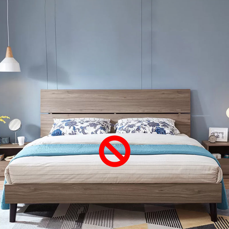 42.12" High Standard Bed with Headboard Mattress Included Wood