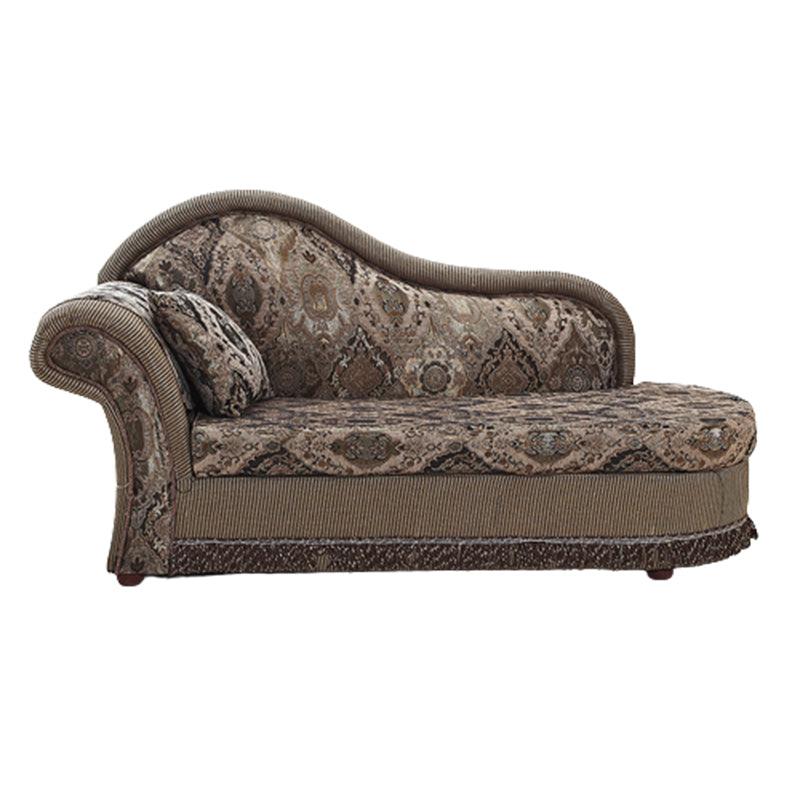 Traditional One Armed Wooden Chaise Flared Arms for Living Room