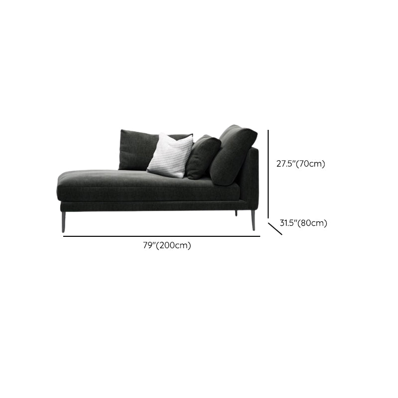 Contemporary Black with Arms Chaise Wood Pillow Top Arms for Bedroom Living Room