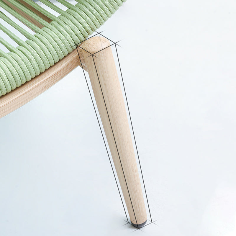 Contemporary Two Arm Rattan Chaise Flared Arms for Bedroom Living Room