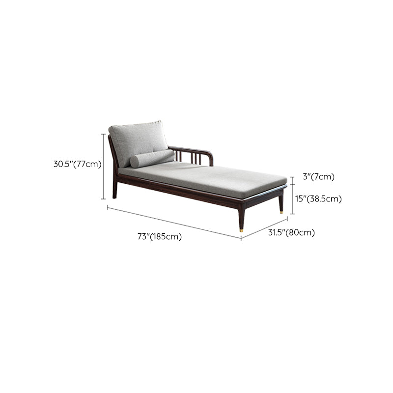 Traditional Wooden with Arms Chaise Round Arms for Bedroom Living Room