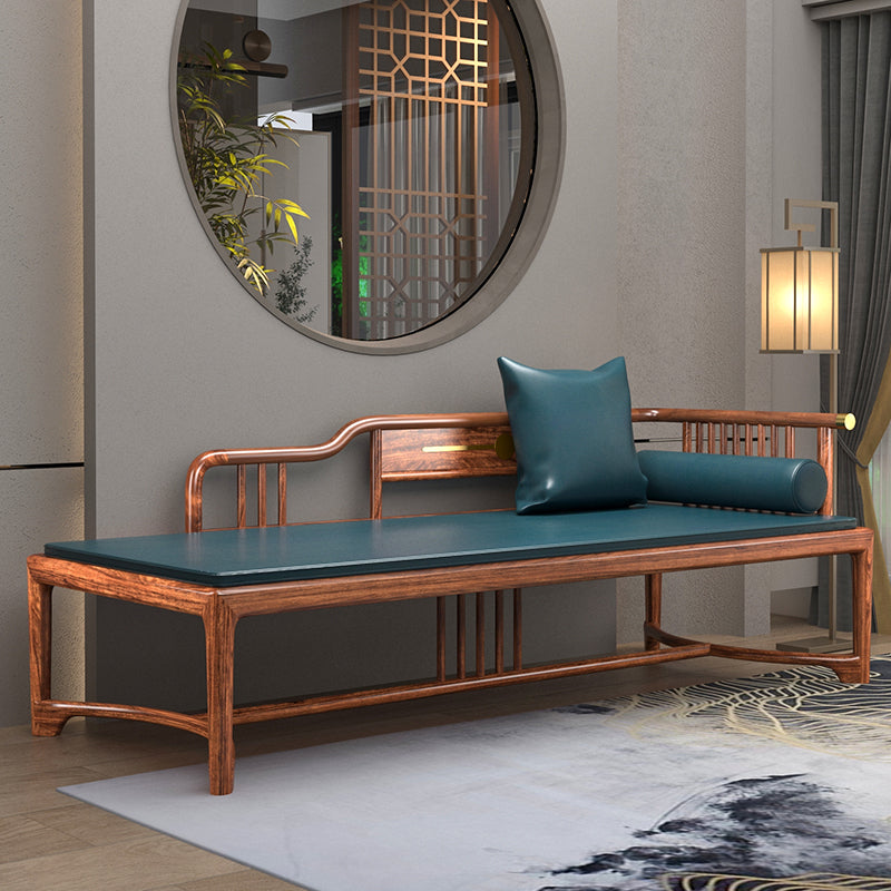 Traditional with Arms Wooden Chaise Round Arms for Bedroom Living Room
