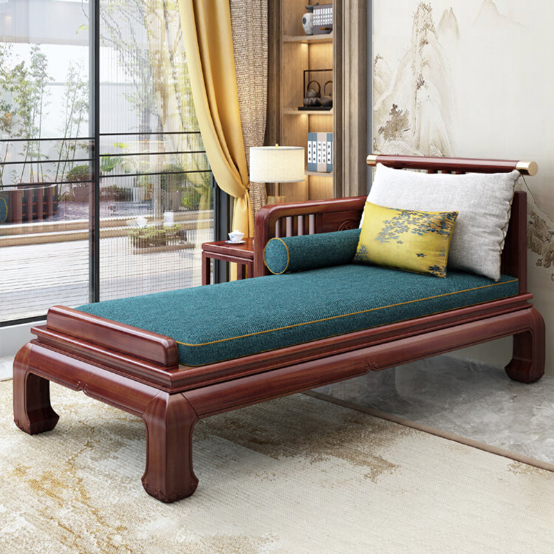 Traditional with Arms Chaise with Pillow Round Arms for Living Room