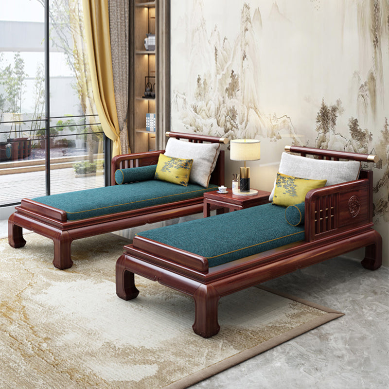 Traditional with Arms Chaise with Pillow Round Arms for Living Room