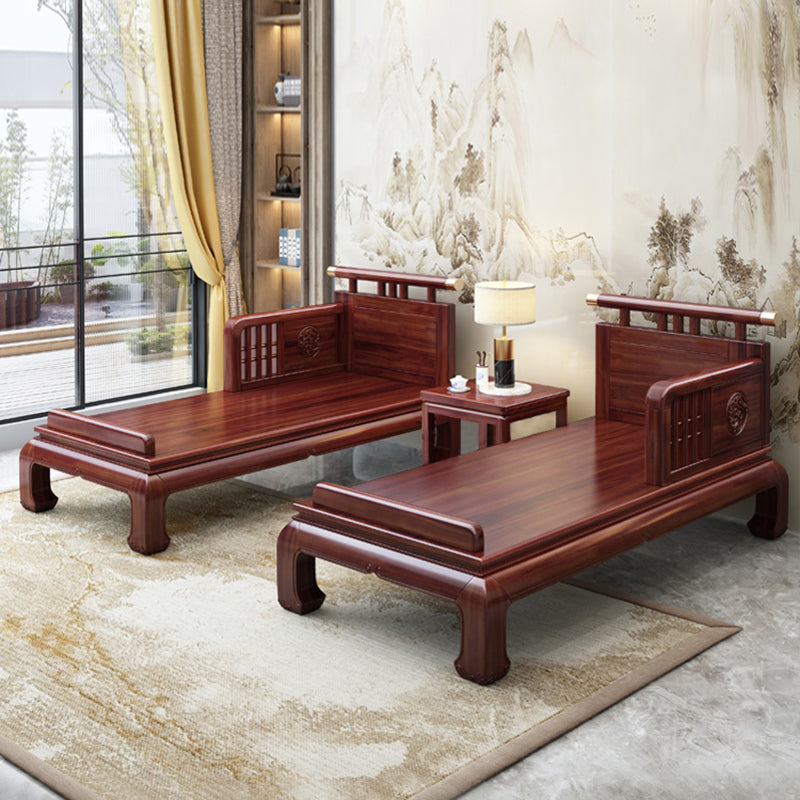 Traditional with Arms Chaise with Pillow Round Arms for Living Room