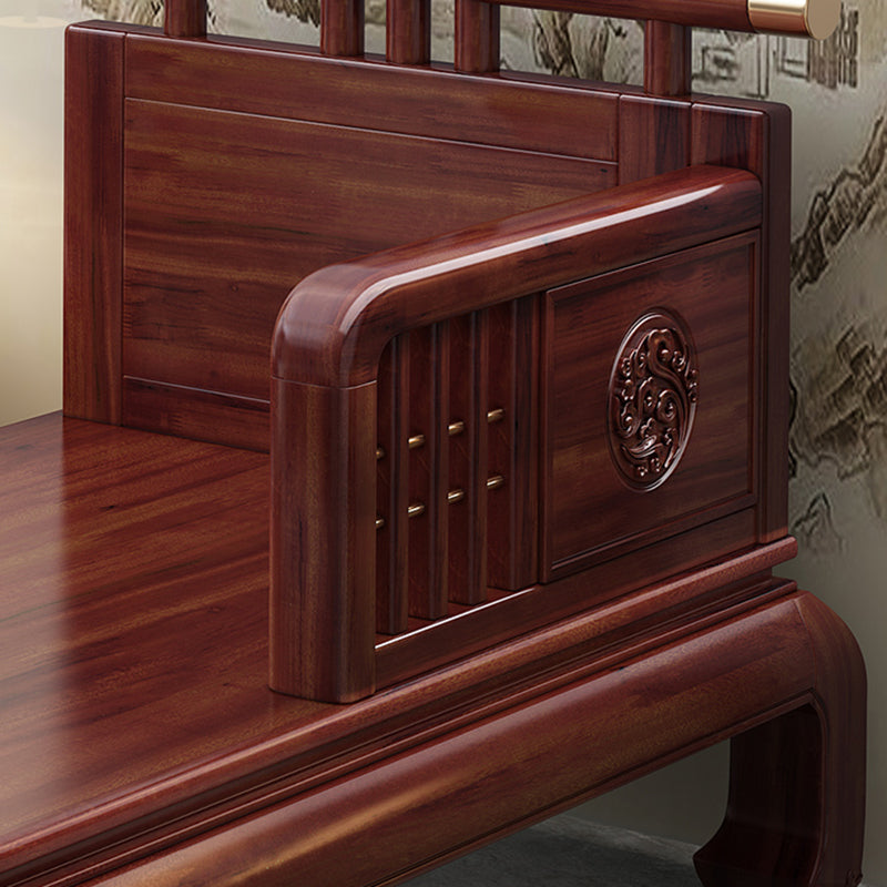 Traditional with Arms Chaise with Pillow Round Arms for Living Room