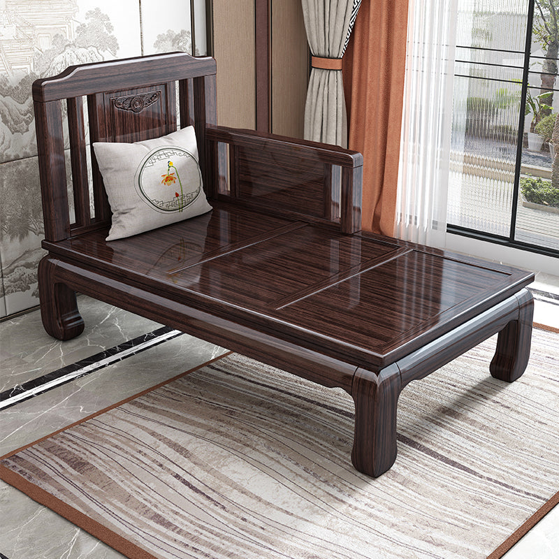 Traditional with Arms Wooden Chaise with Pillow Round Arms for Bedroom Living Room