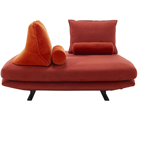 Contemporary Upholstered Solid Color Chaise Chair with Metal Legs
