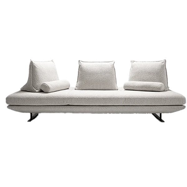 Contemporary Upholstered Solid Color Chaise Chair with Metal Legs
