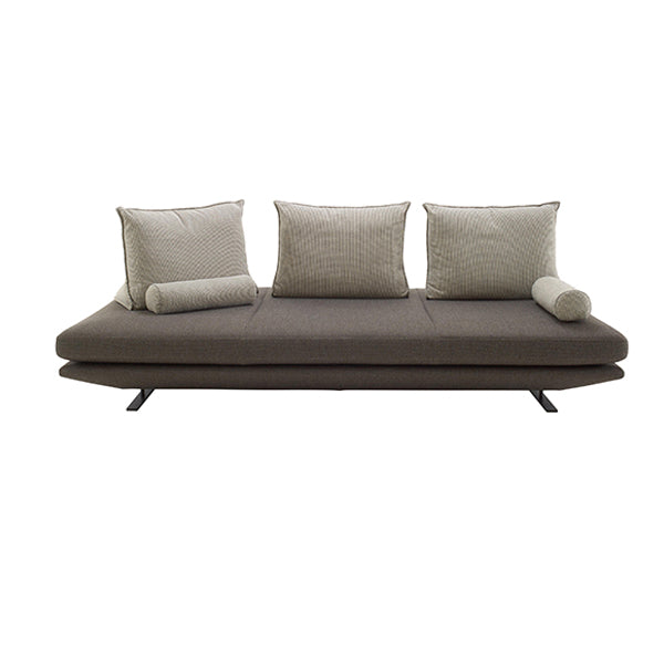 Contemporary Upholstered Solid Color Chaise Chair with Metal Legs