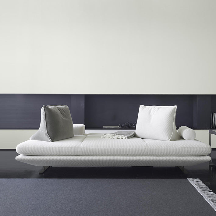 Contemporary Upholstered Solid Color Chaise Chair with Metal Legs