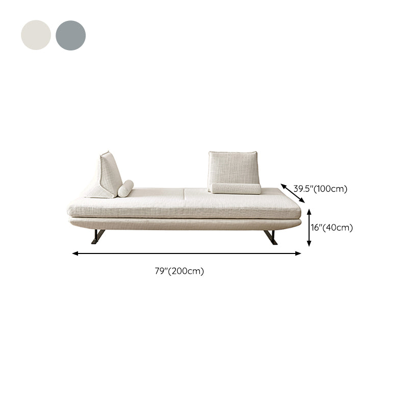 Contemporary Upholstered Solid Color Chaise Chair with Metal Legs