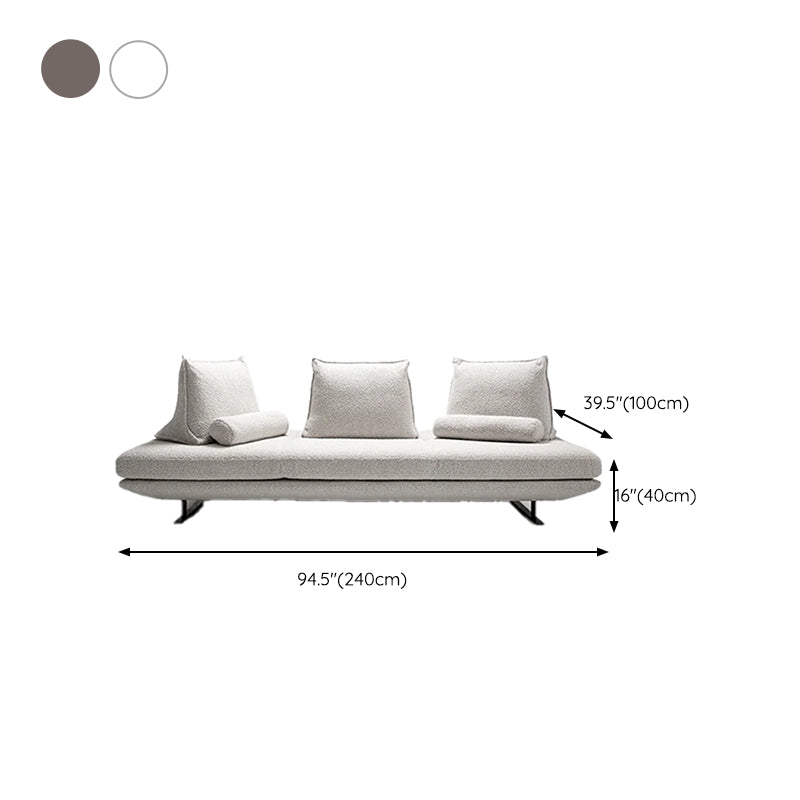 Contemporary Upholstered Solid Color Chaise Chair with Metal Legs